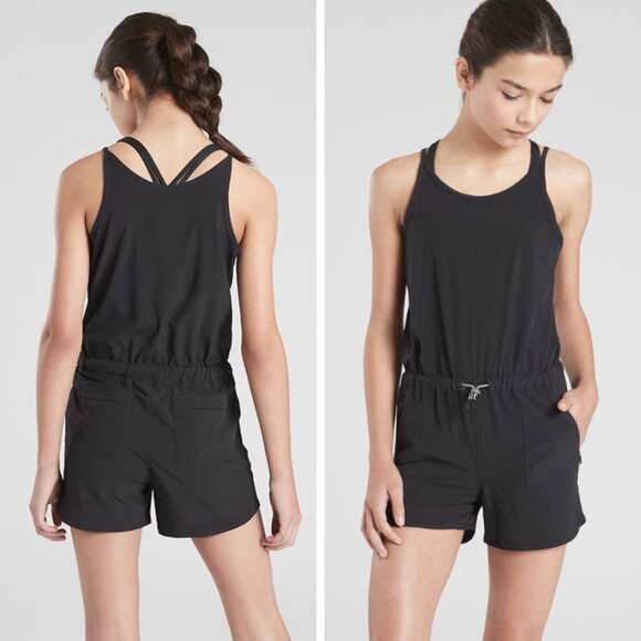 Athleta Girls Ready to Go Black Romper - Picture 1 of 12